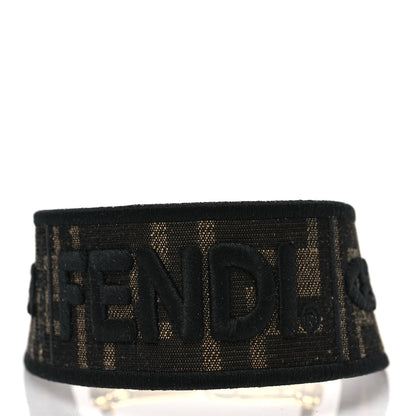 Fendi Fabric Jacquard FF 1974 Logo Threaded Edge Mini Strap You Tobacco Moro Black 2 of 3