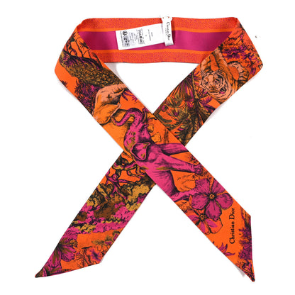 Christian Dior Silk Toile De Jouy Voyage Mitzah Scarf Orange 1 of 3