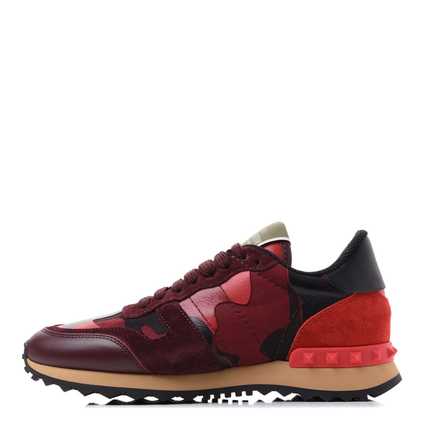 Nappa Suede Camouflage Womens Rockrunner Sneakers 35 Rubin Scarlet