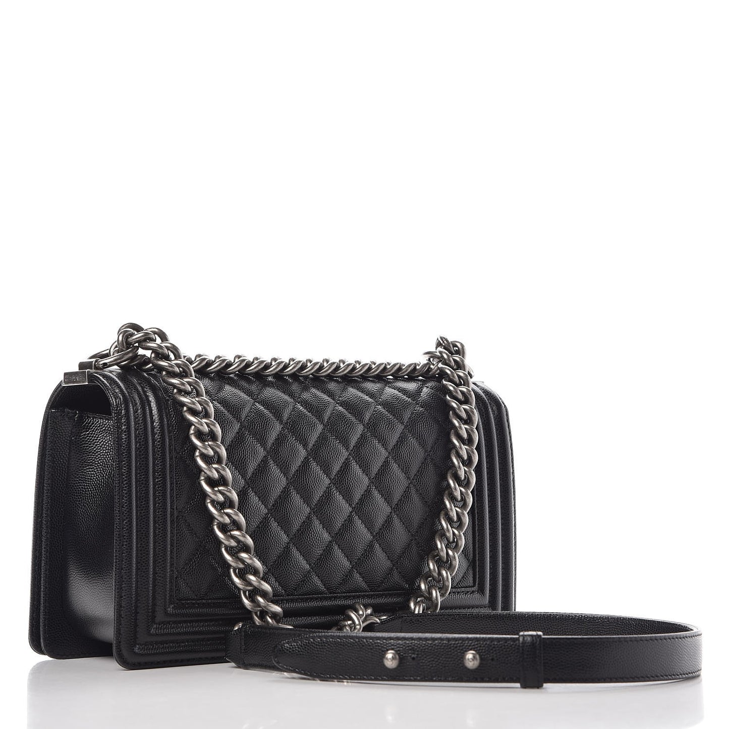 Caviar Quilted Medium Boy Flap Black