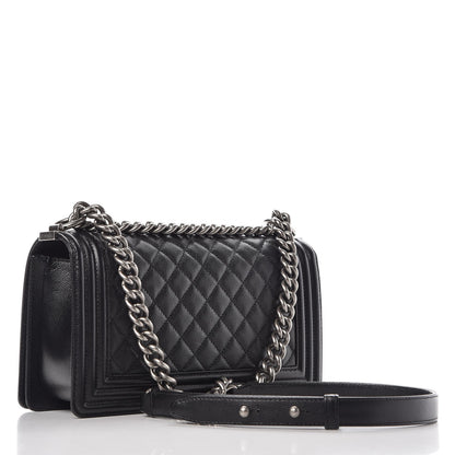 Chanel Caviar Quilted Medium Boy Flap Black 3 of 7