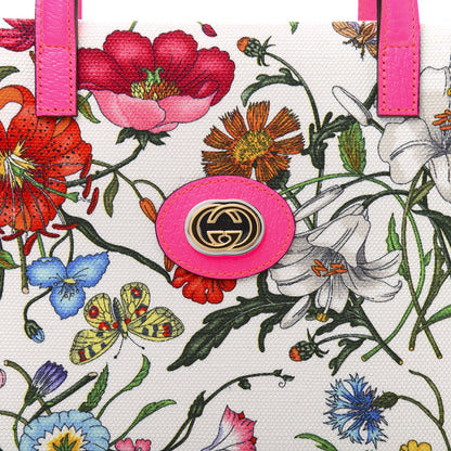 Gucci Canvas Medium Flora Tote Fuchsia 10 of 10