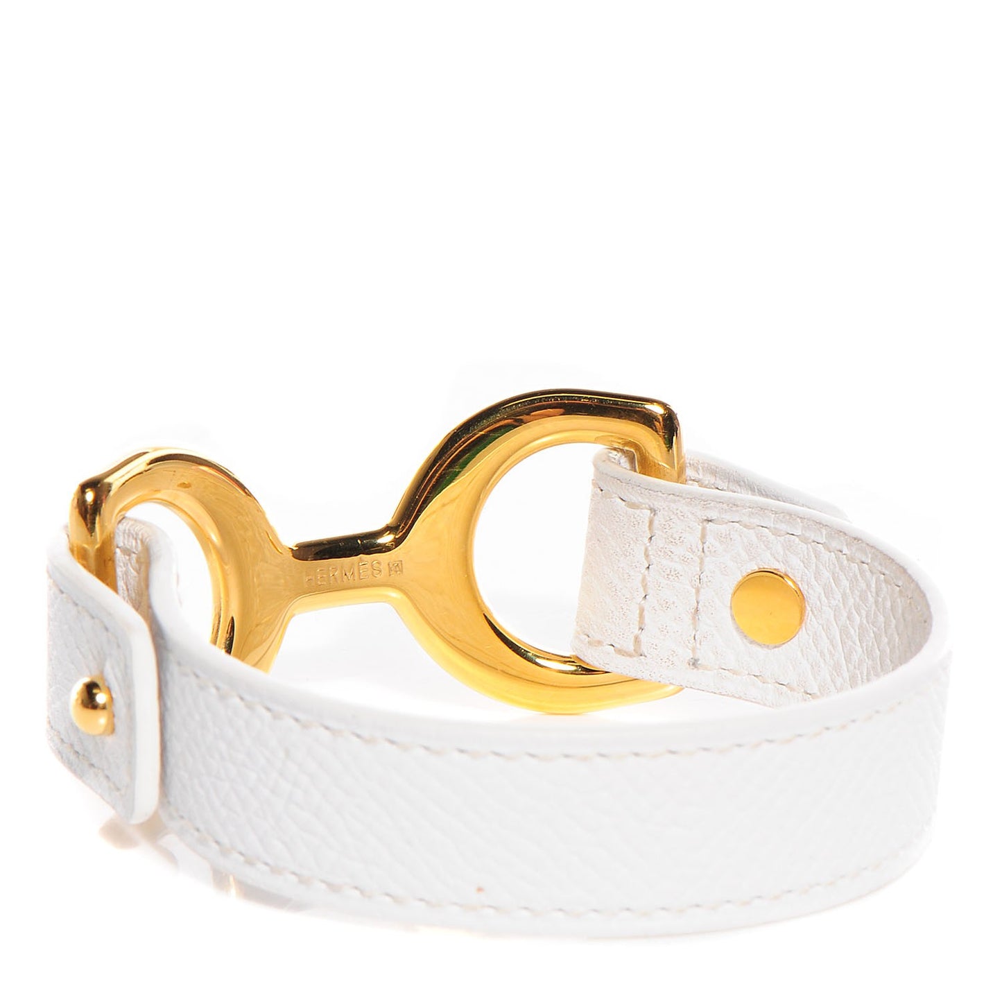 Epsom Calfskin Pavane Bracelet Medium White
