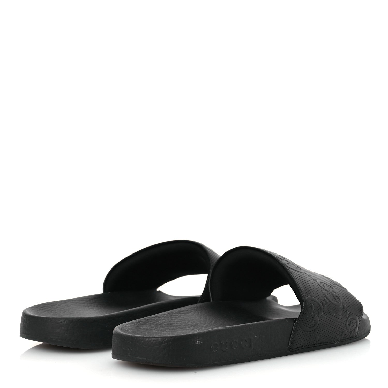 Gucci Rubber GG Monogram Mens Slide Sandals 11 Black 5 of 11