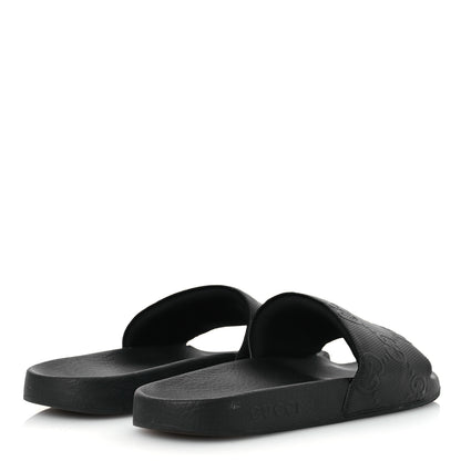 Gucci Rubber GG Monogram Mens Slide Sandals 11 Black 5 of 11