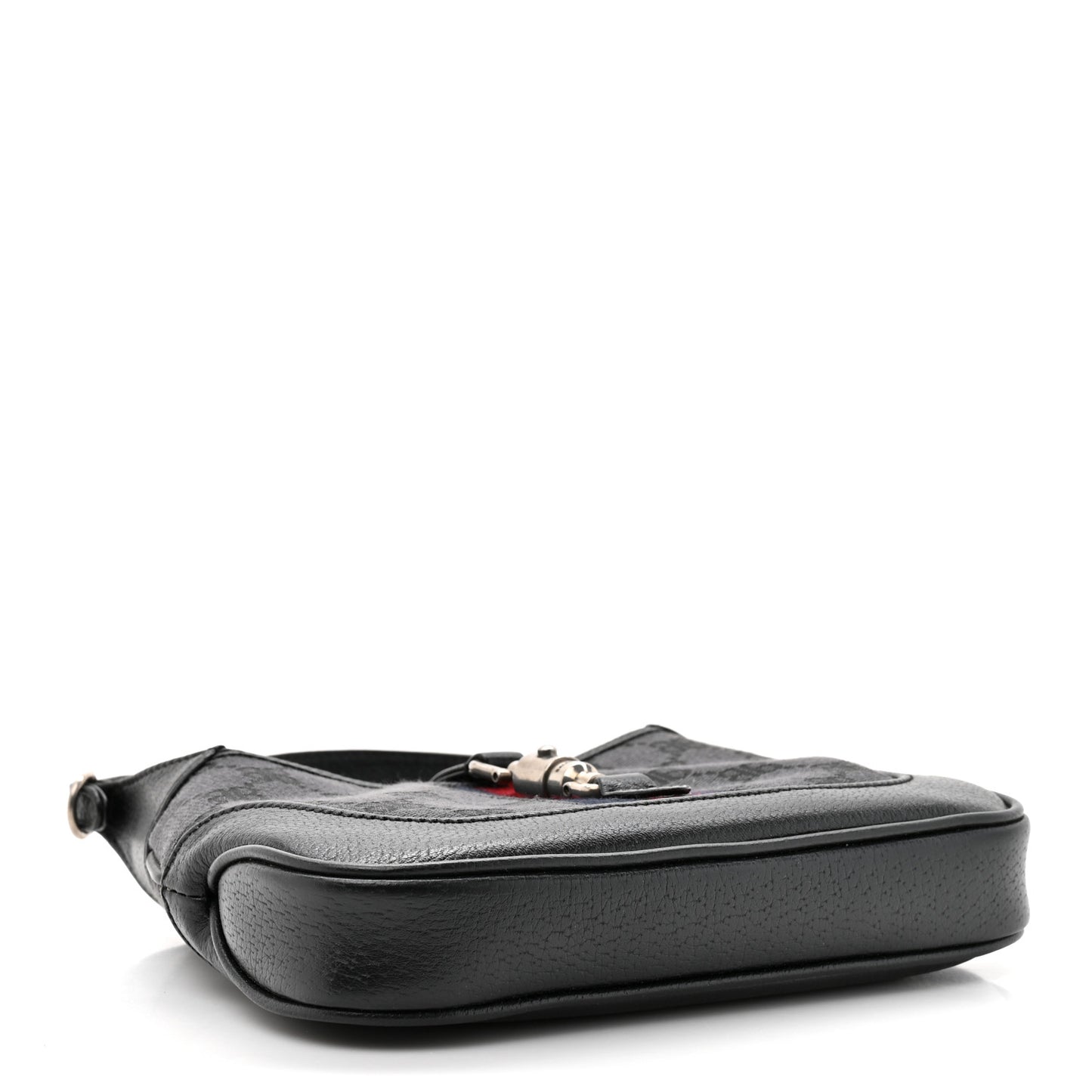 X BALENCIAGA BB Monogram Calfskin Web Mini Jackie 1961 Hobo Black