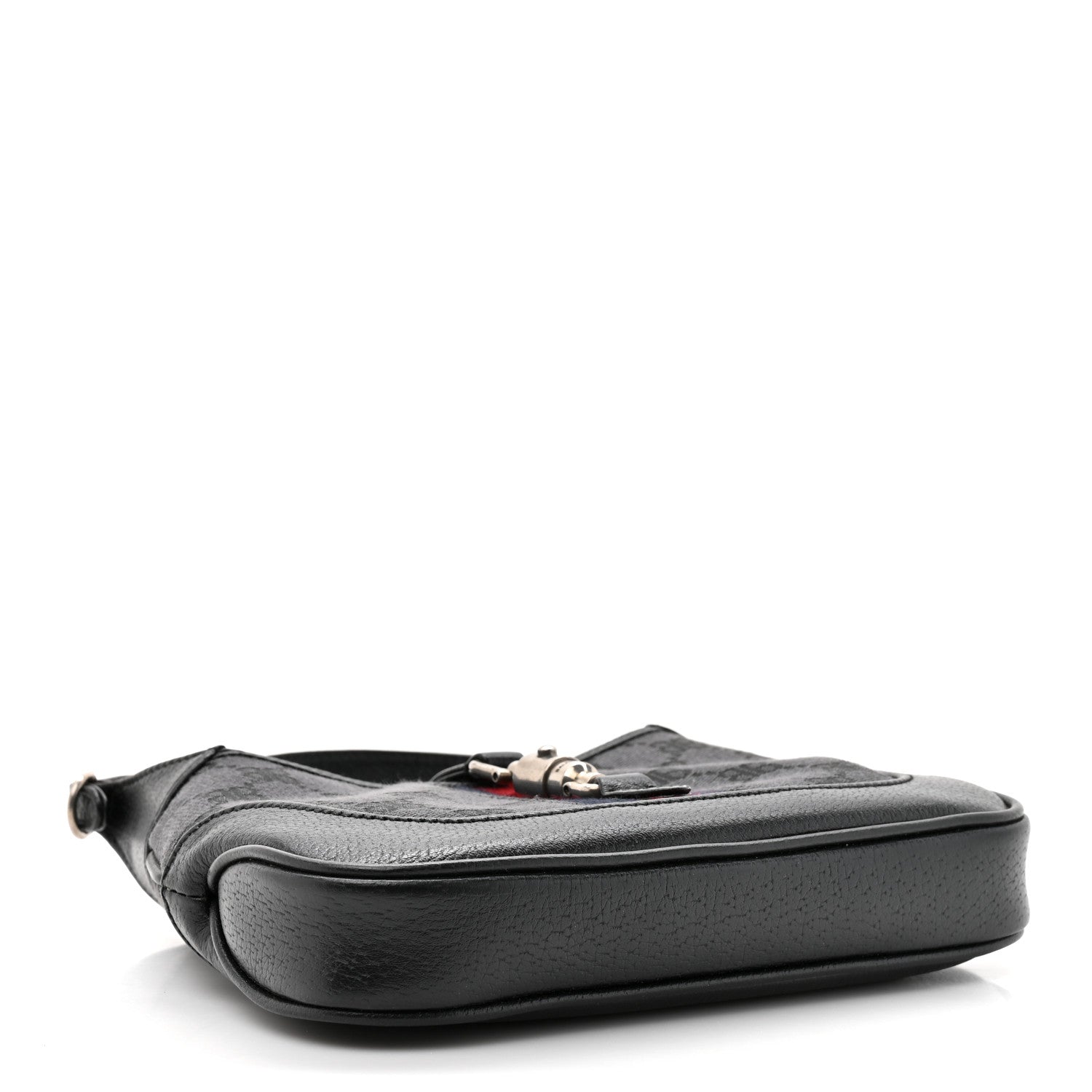 Gucci X BALENCIAGA BB Monogram Calfskin Web Mini Jackie 1961 Hobo Black 4 of 12