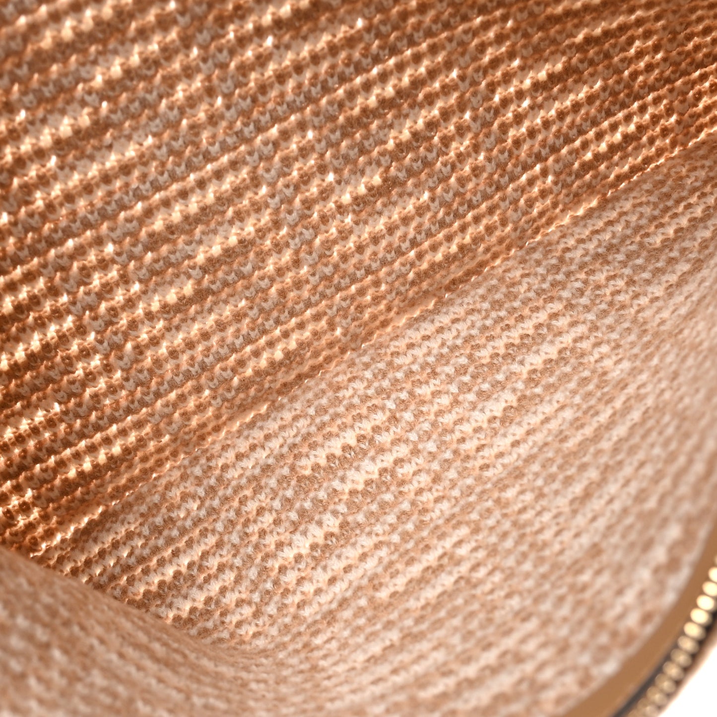 Fabric Calfskin FF Woven Large Flat Pouch Cammello