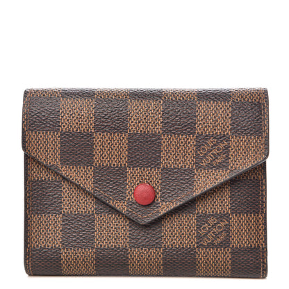 Louis Vuitton Damier Ebene Victorine Wallet Red 1 of 10
