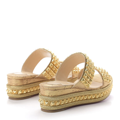 Christian Louboutin Liege Pepite 60 Platform Sandals 37 Version Gold 4 of 8