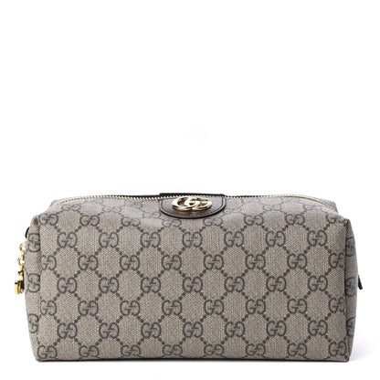 Gucci Soft GG Supreme Monogram Calfskin Large Ophidia Cosmetic Case Beige Ebony New Acero 1 of 7