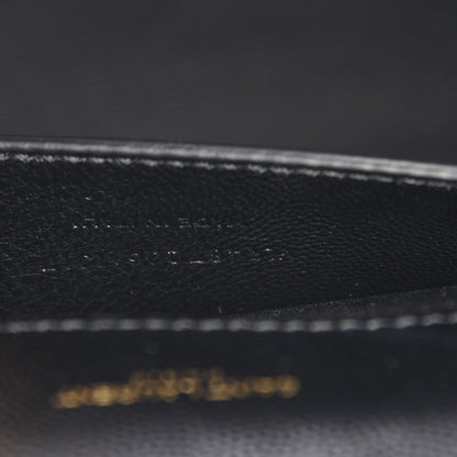 Saint Laurent Grain De Poudre Matelasse Chevron Medium Monogram Satchel Black 7 of 7