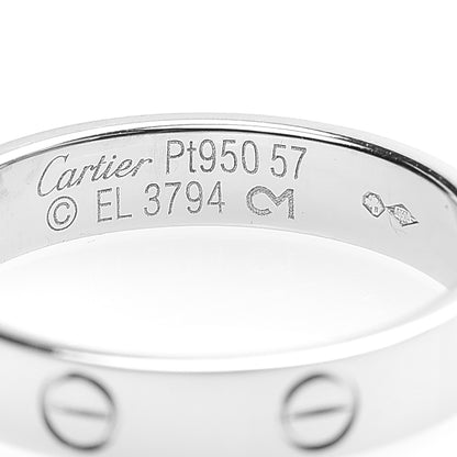 Cartier Platinum 3.5mm LOVE Wedding Band Ring 57 8 4 of 4
