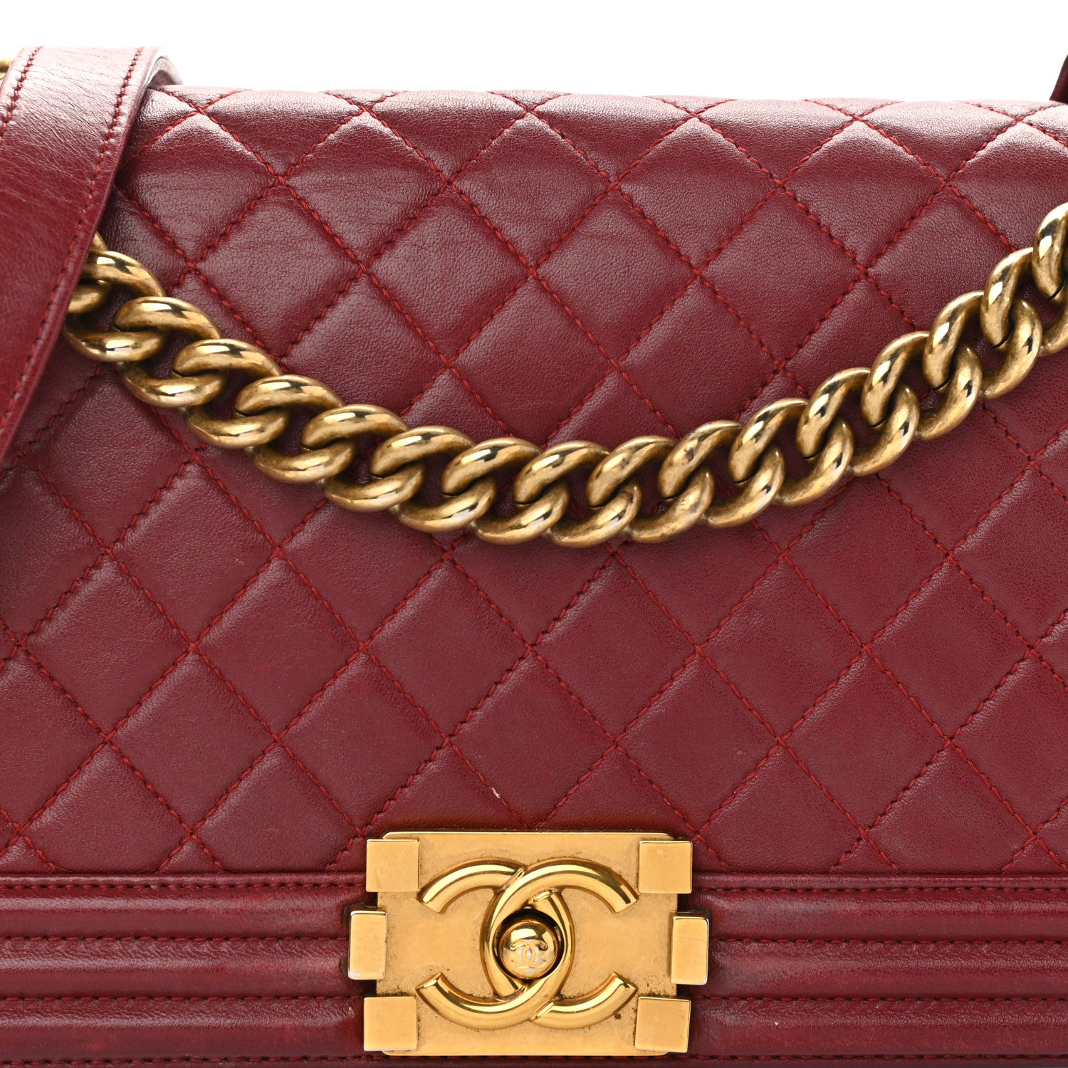 Chanel Calfskin Quilted Medium Boy Flap Red 9 of 12