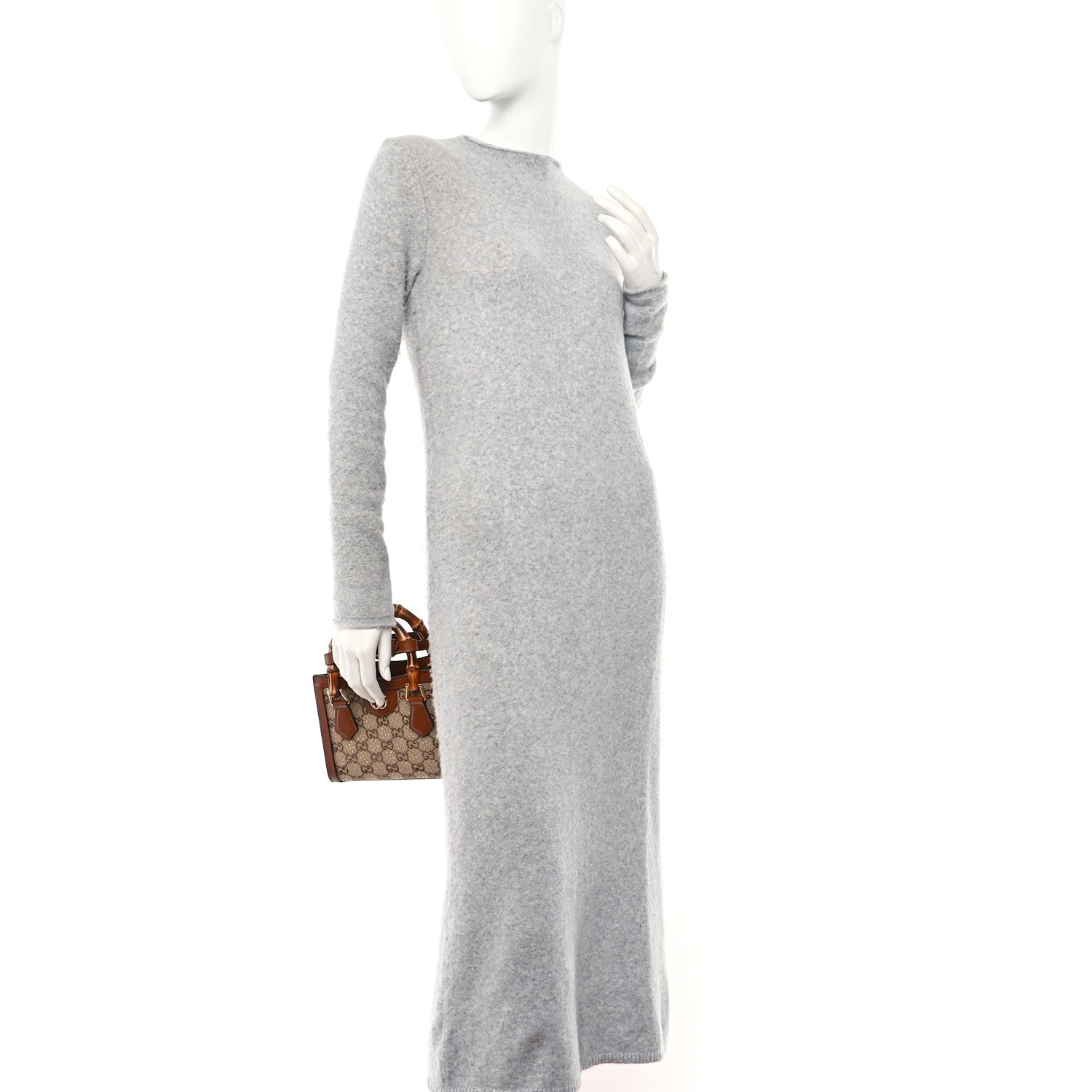 Gucci New Canvas Charisma Calfskin Crystal GG Monogram Mini Diana Tote Bag Camel Ebony 2 of 10