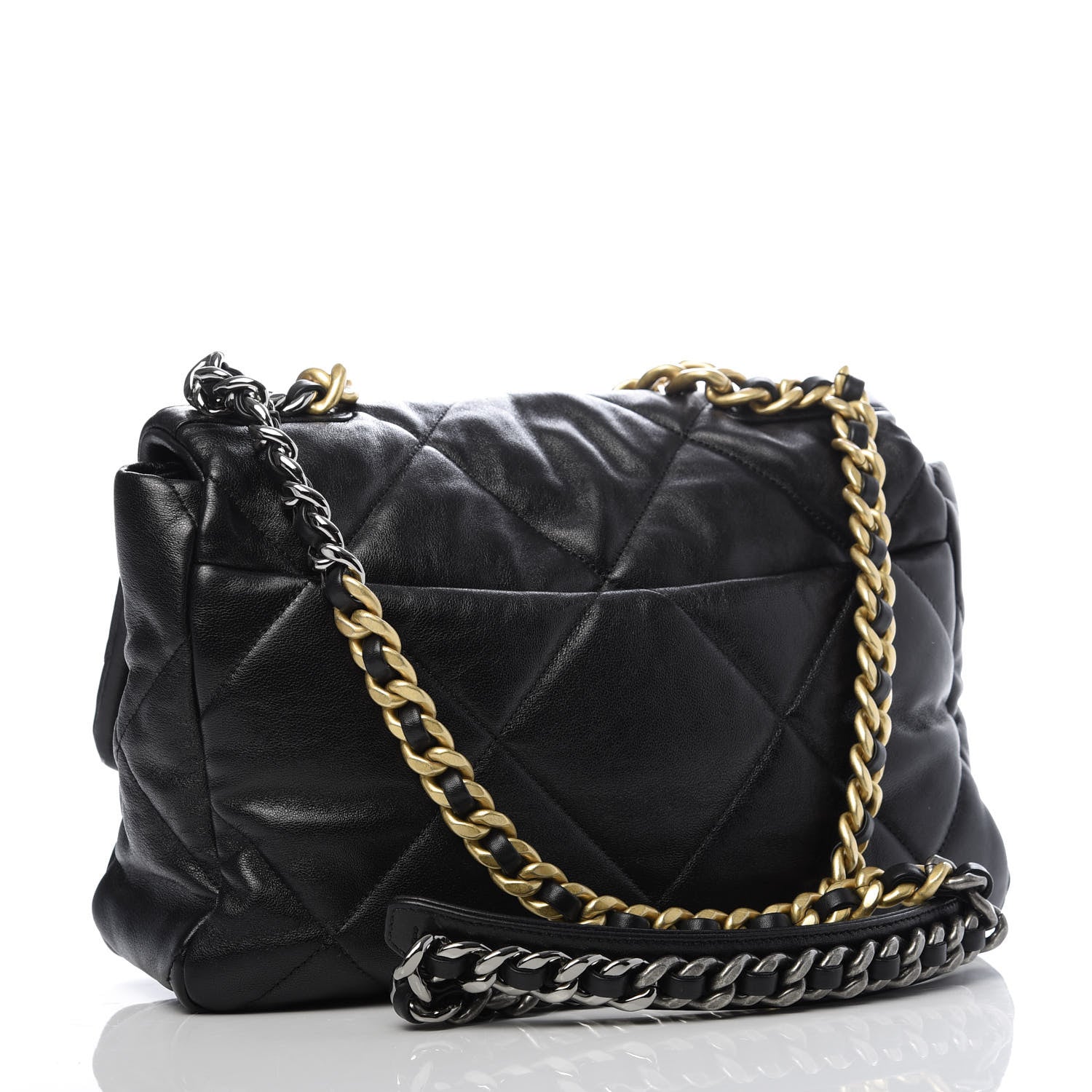 Chanel Goatskin Quilted Large 19 Flap Black 3 of 9