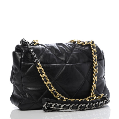Chanel Goatskin Quilted Large 19 Flap Black 3 of 9