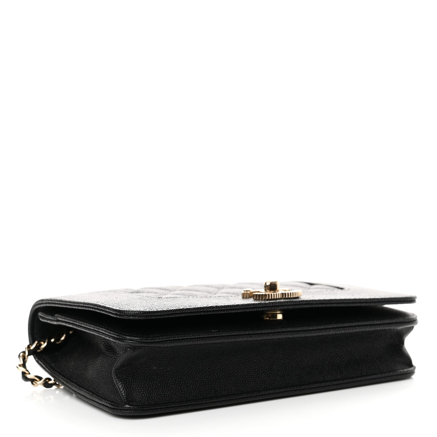 Caviar Quilted Vintage Mademoiselle Wallet On Chain WOC Black