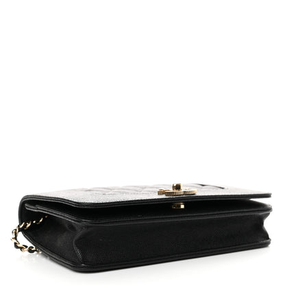 Chanel Caviar Quilted Vintage Mademoiselle Wallet On Chain WOC Black 4 of 14