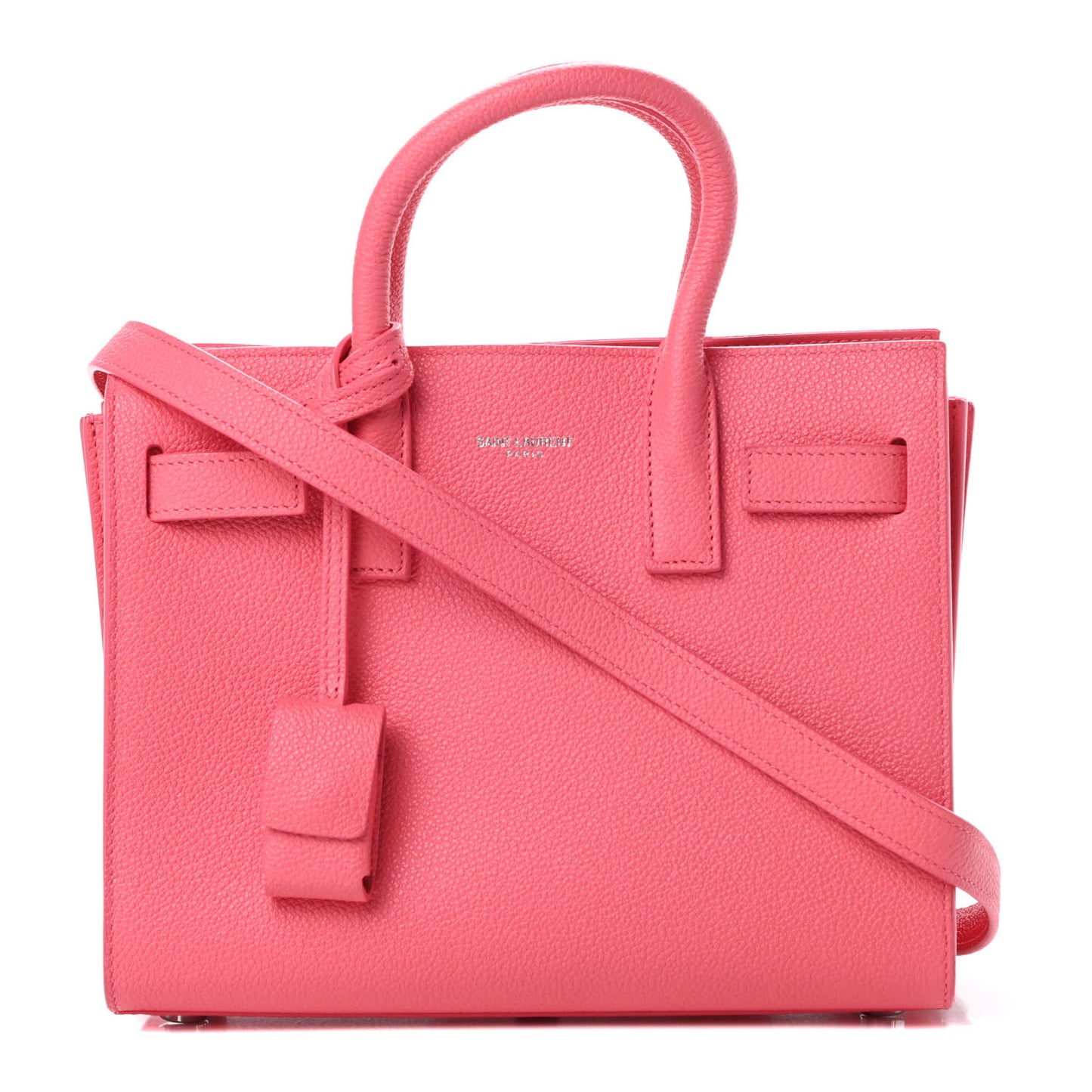 Grained Calfskin Nano Sac De Jour Coral
