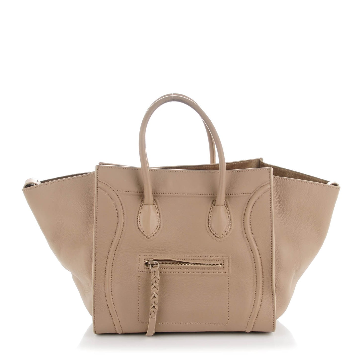 Supple Calfskin Medium Phantom Luggage Light Khaki