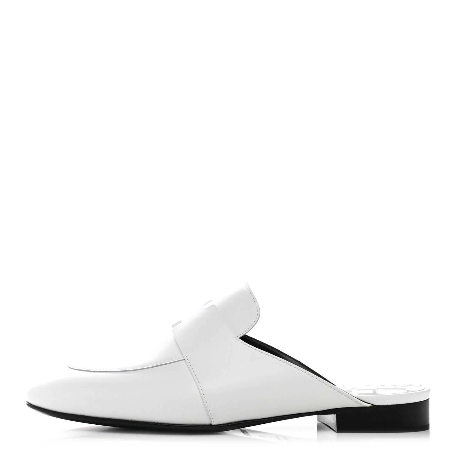 Hermes Calfskin Womens Op'H Catena Mules 37 White 1 of 9