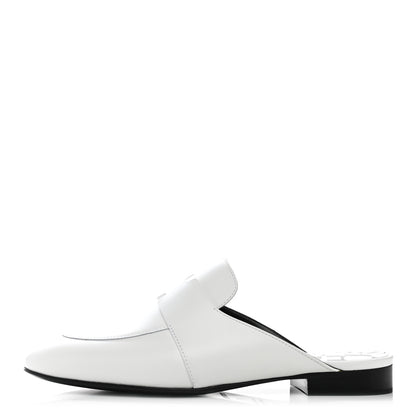 Hermes Calfskin Womens Op'H Catena Mules 37 White 1 of 9