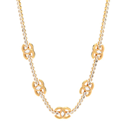 Chanel Metal Crystal CC Marquise Choker Gold 1 of 6