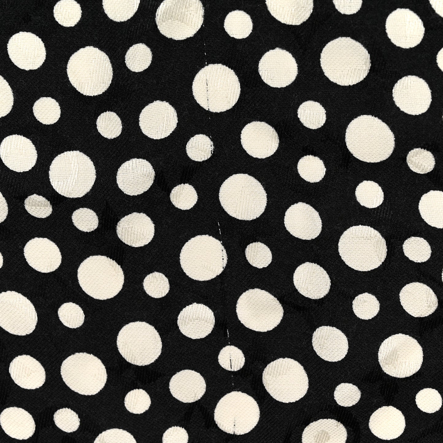 Silk Wool Kusama Dots Scarf Black White