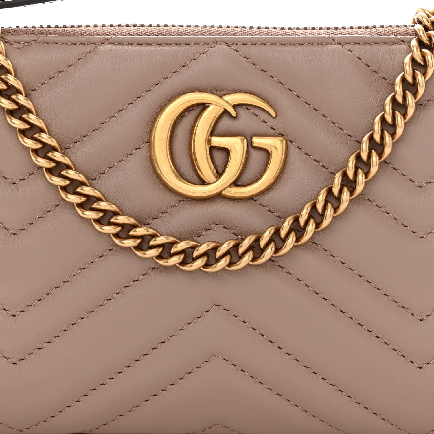 Gucci Calfskin Matelasse Mini GG Marmont Chain Bag Porcelain Rose 8 of 10