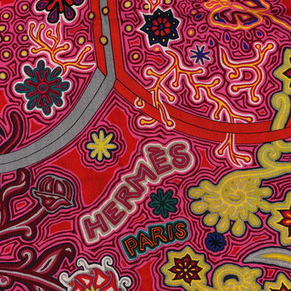 Hermes Cashmere Silk L'Arbre Du Vent Shawl 140 2 of 3