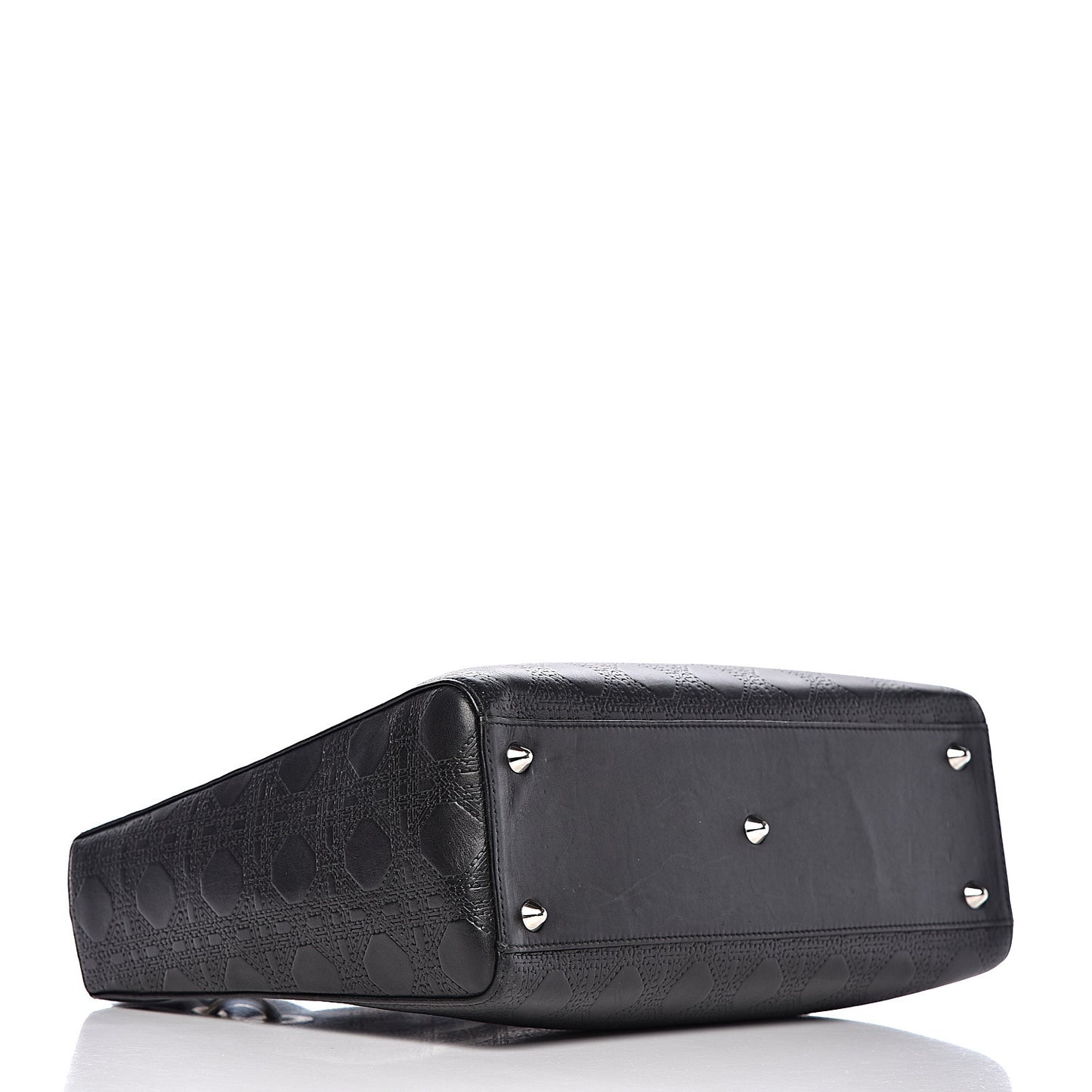 Lambskin Embossed Cannage Large Lady Dior Black