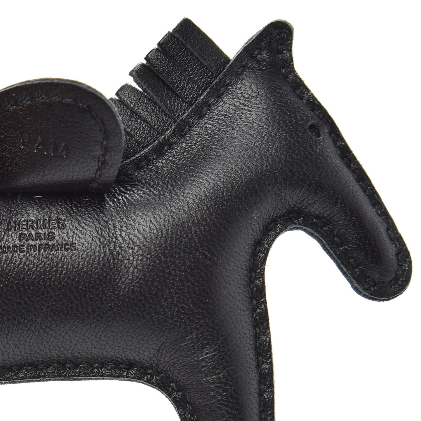 Milo Lambskin Grigri Rodeo Horse Bag Charm PM So Black