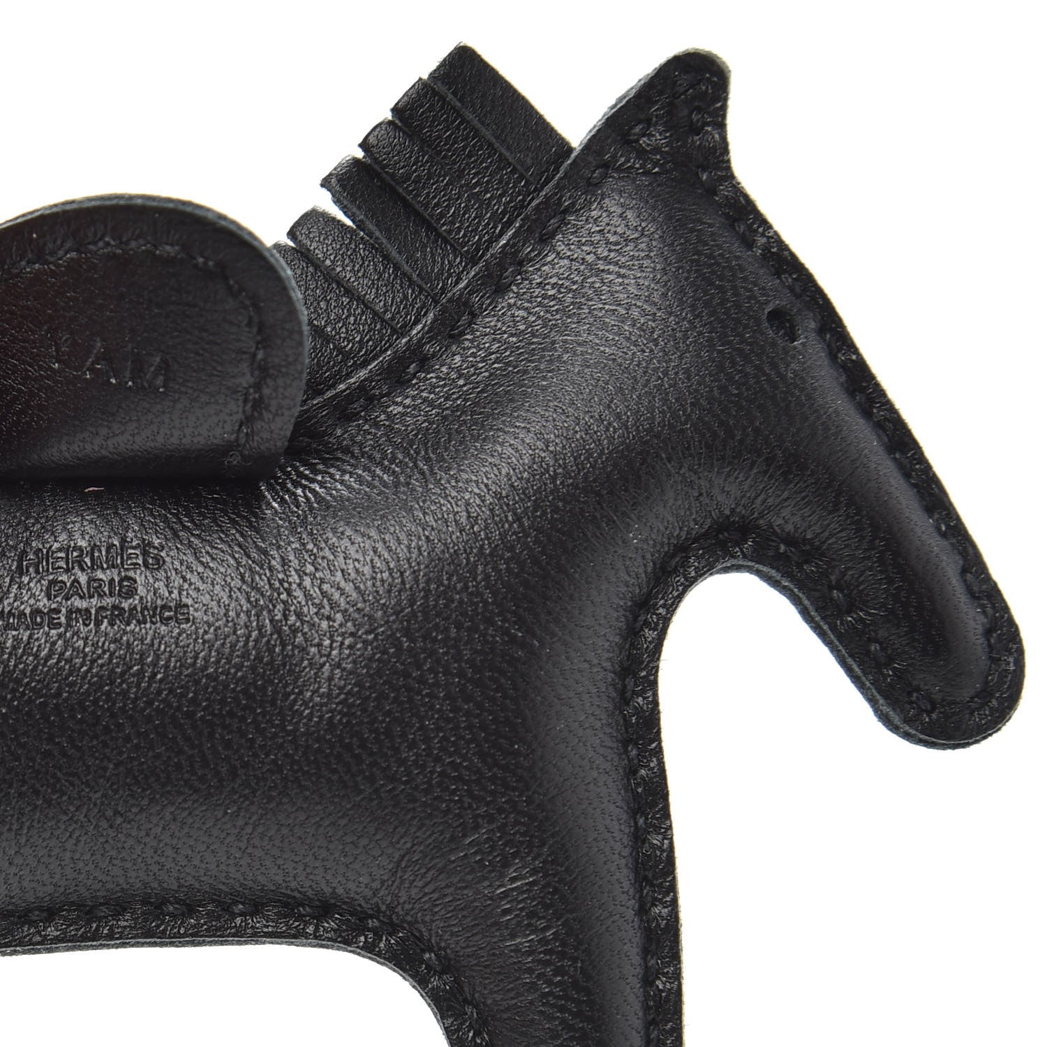 Hermes Milo Lambskin Grigri Rodeo Horse Bag Charm PM So Black 3 of 4