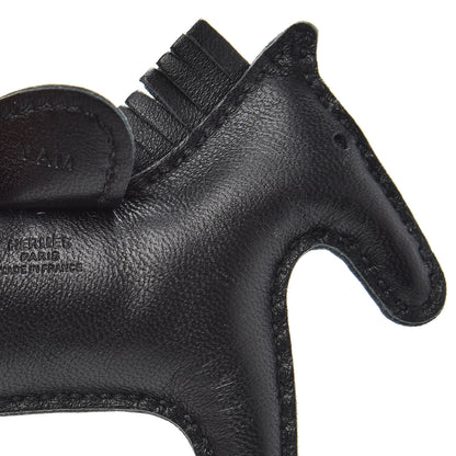 Hermes Milo Lambskin Grigri Rodeo Horse Bag Charm PM So Black 3 of 4