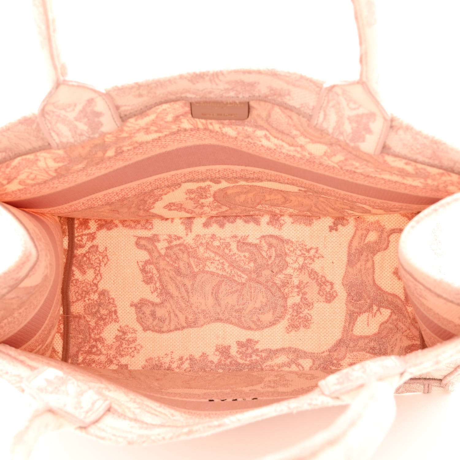 Christian Dior Canvas Toile De Jouy Embroidered Medium Book Tote Pink 5 of 10