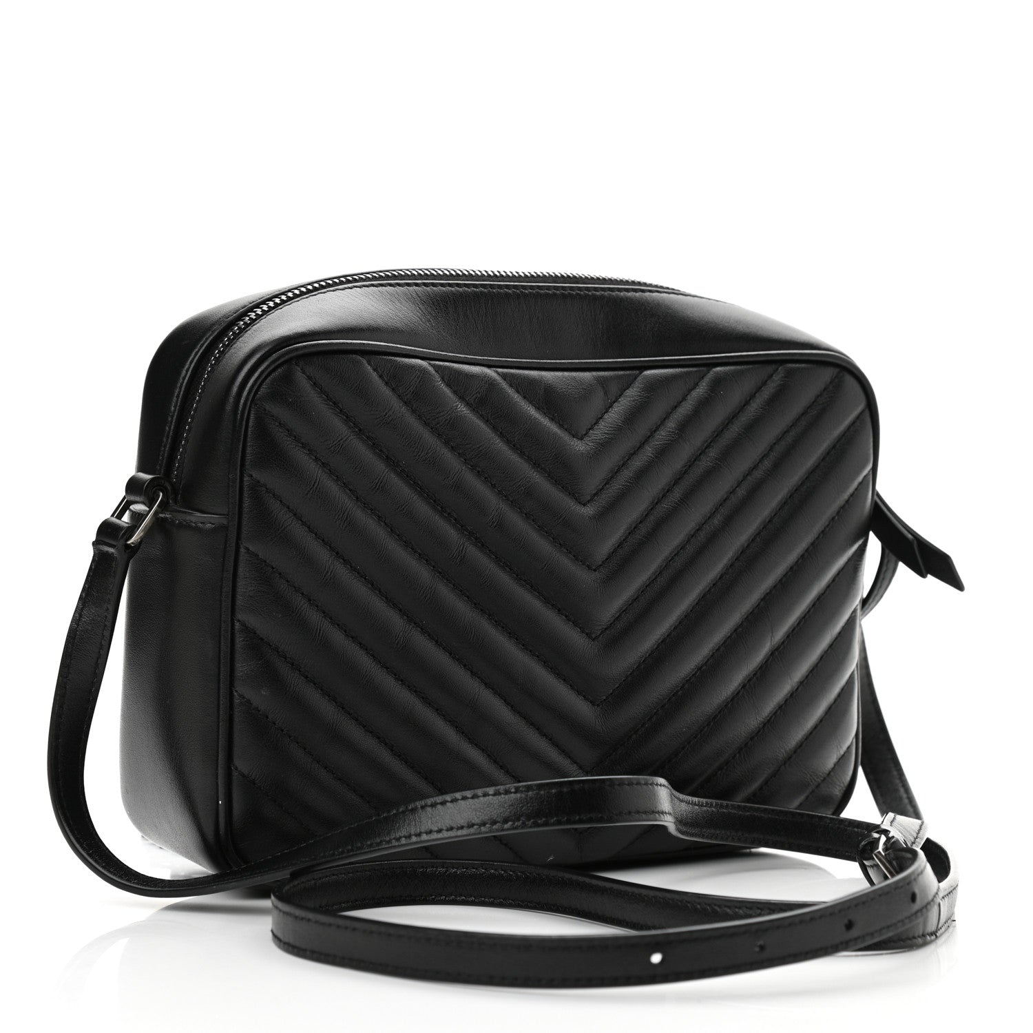 Saint Laurent Calfskin Matelasse Monogram Lou Camera Bag Black 3 of 10