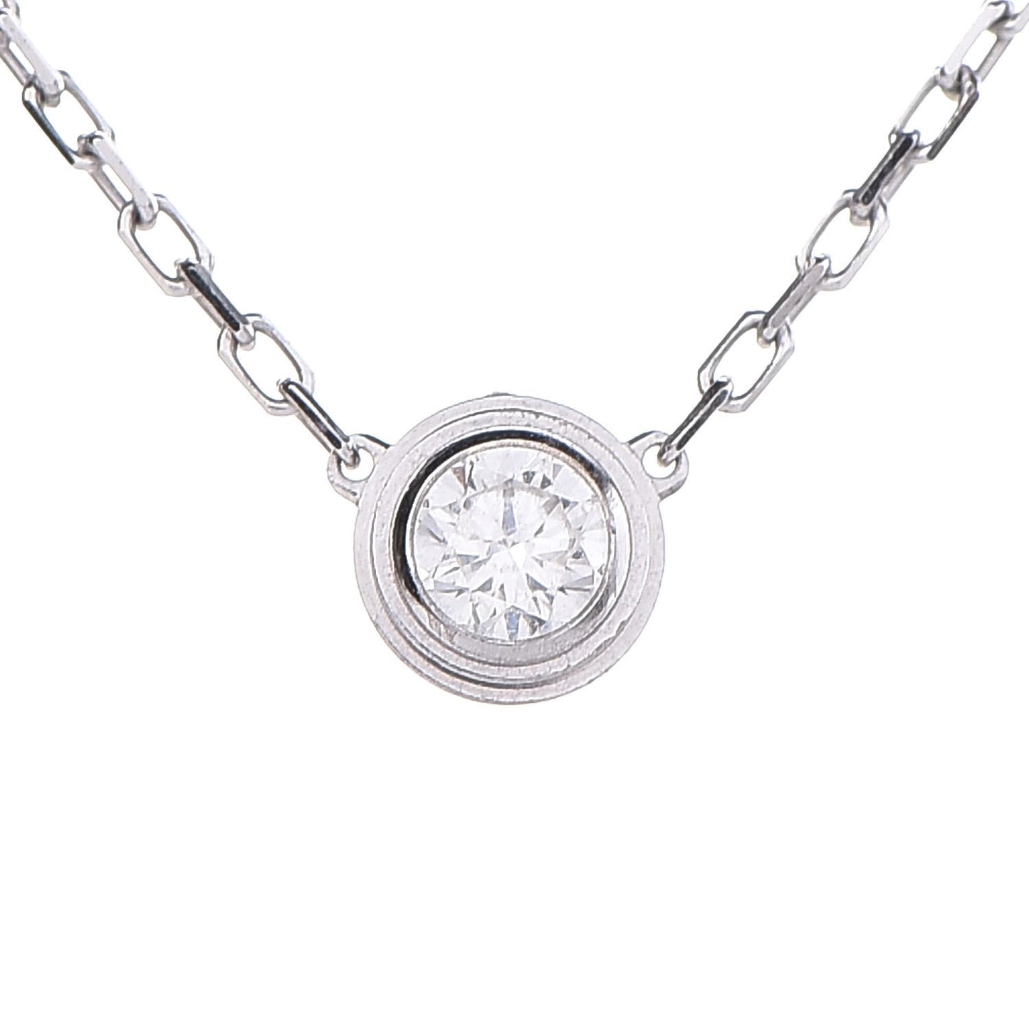 18K White Gold Diamond LM D'Amour Pendant Necklace