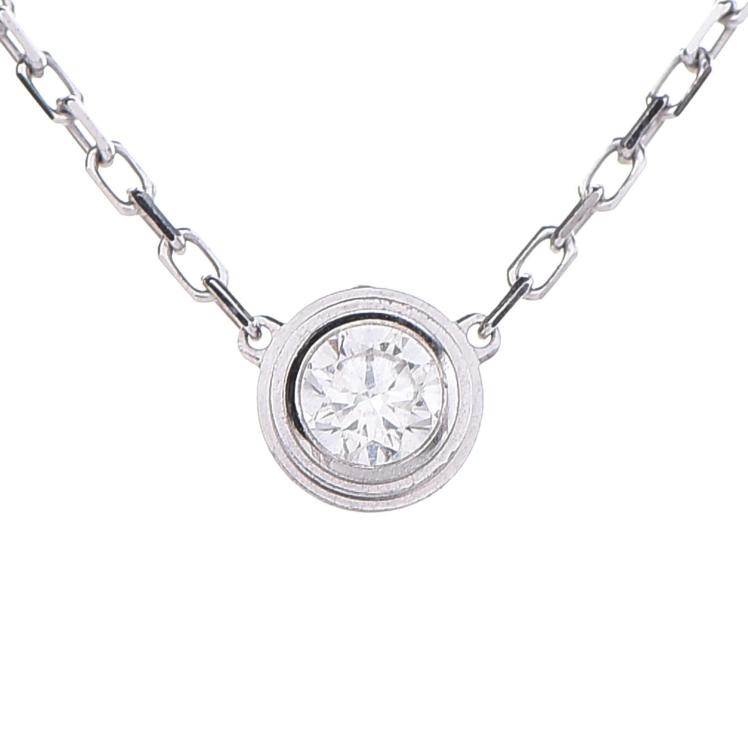Cartier 18K White Gold Diamond LM D'Amour Pendant Necklace 3 of 10
