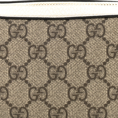Gucci GG Supreme Monogram Textured Dollar Calfskin Web Mini Ophidia Half Moon Hobo Beige Ebony Mystic White 8 of 12