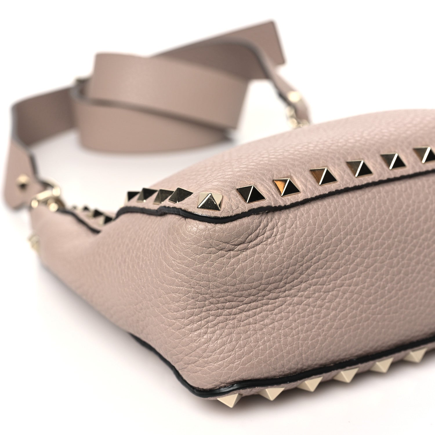 Valentino Garavani Pebbled Calfskin Mini Rockstud Flip-Lock Messenger Bag Poudre 8 of 10