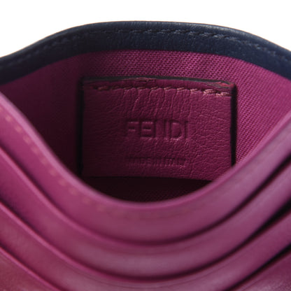 Fendi Vitello Dolce Bi-Color Card Holder Magenta Cobalt 6 of 7