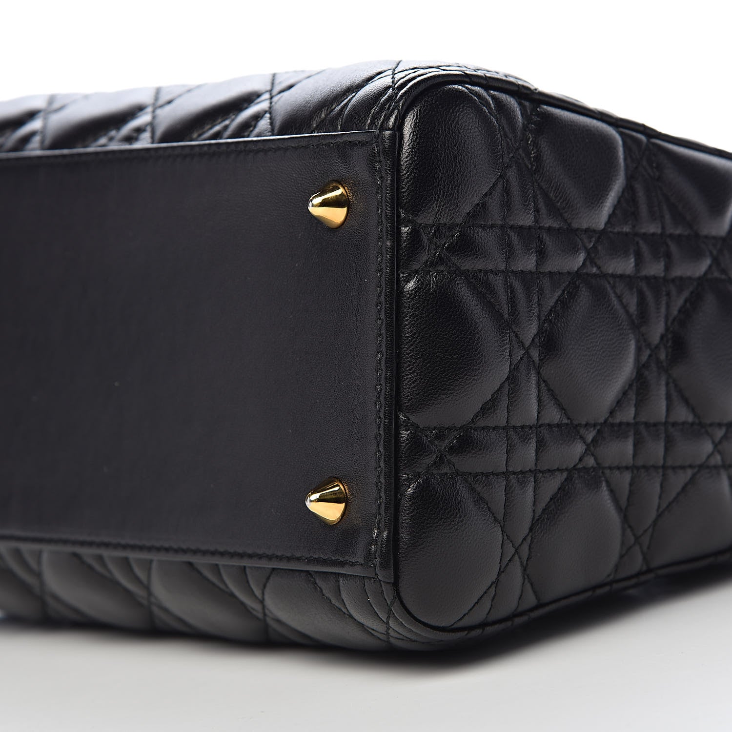 Christian Dior Lambskin Cannage Medium Lady Dior Black 9 of 11
