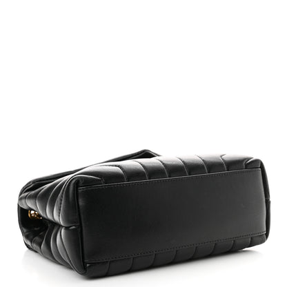 Saint Laurent Calfskin Y Quilted Monogram Small Loulou Chain Satchel Black 4 of 15