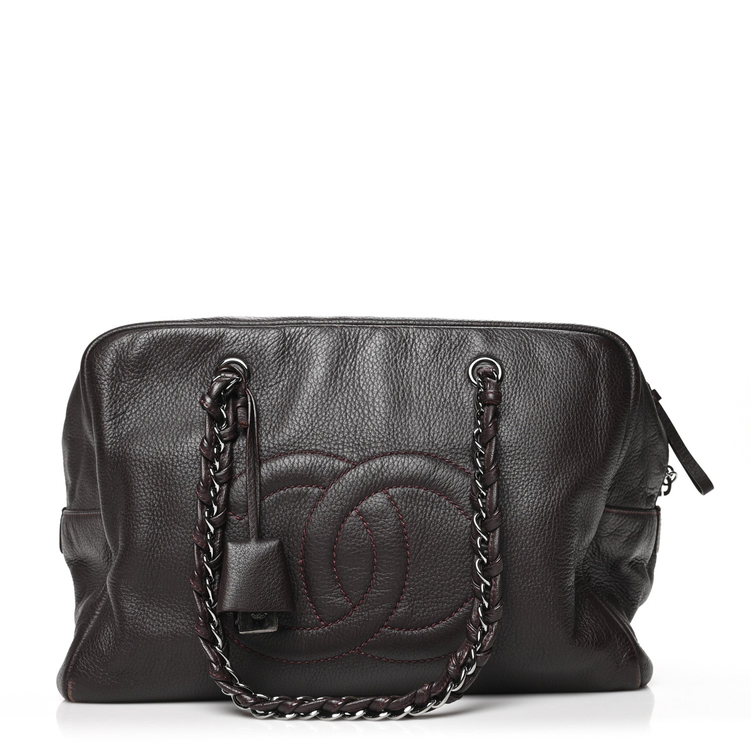 Chanel Deerskin Luxe Ligne Bowler Purple 1 of 13