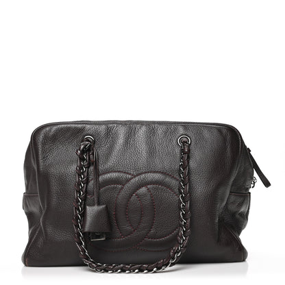 Chanel Deerskin Luxe Ligne Bowler Purple 1 of 13