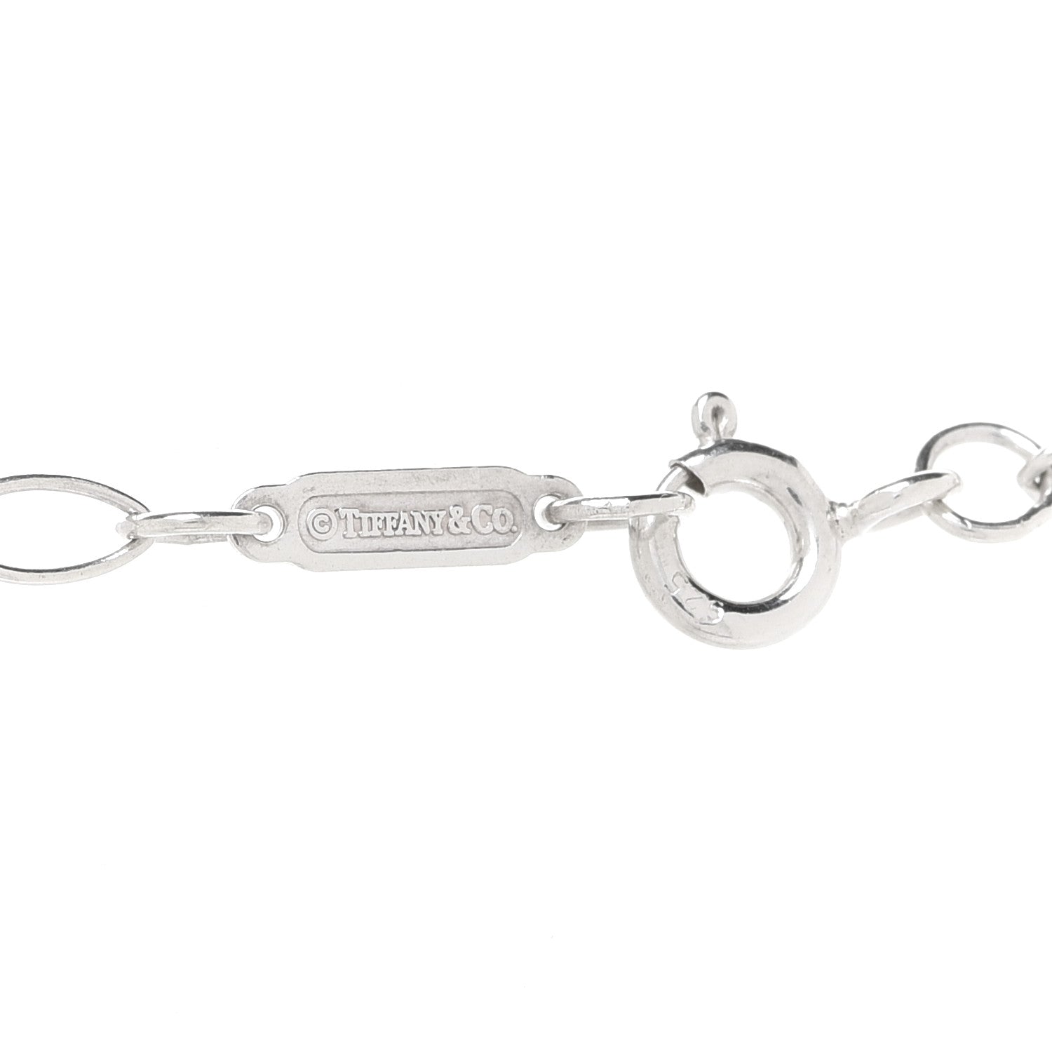 Tiffany Sterling Silver Diamond Blossom Key Pendant Link Necklace 4 of 7