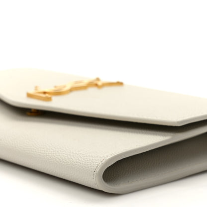 Saint Laurent Grain De Poudre Monogram Uptown Chain Wallet Crema Soft 9 of 12