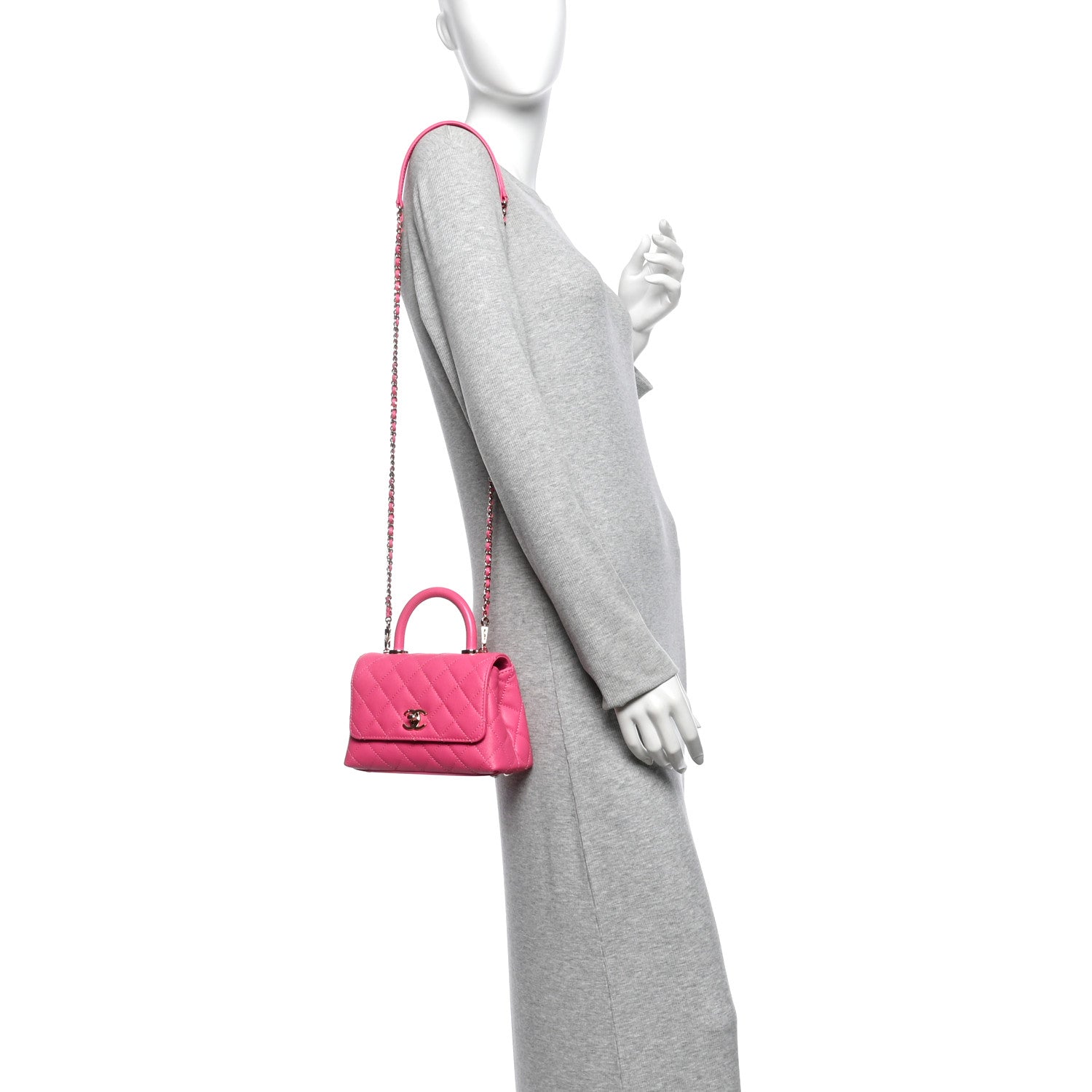 Chanel Caviar Quilted Extra Mini Coco Handle Flap Pink 2 of 11