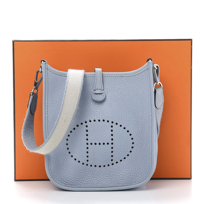 Hermes Taurillon Clemence Amazone Evelyne TPM Bleu Lin 12 of 12